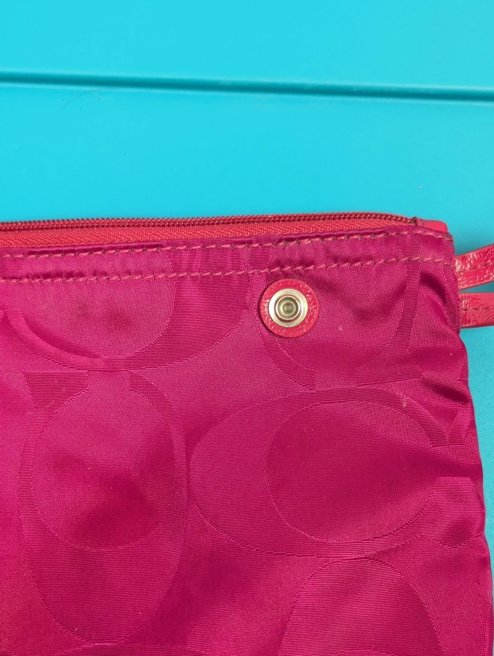 Coach Pink Signature Makeup Bag